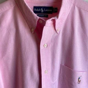 Polo Ralph Lauren Men's Dress Shirt Pink Size XL